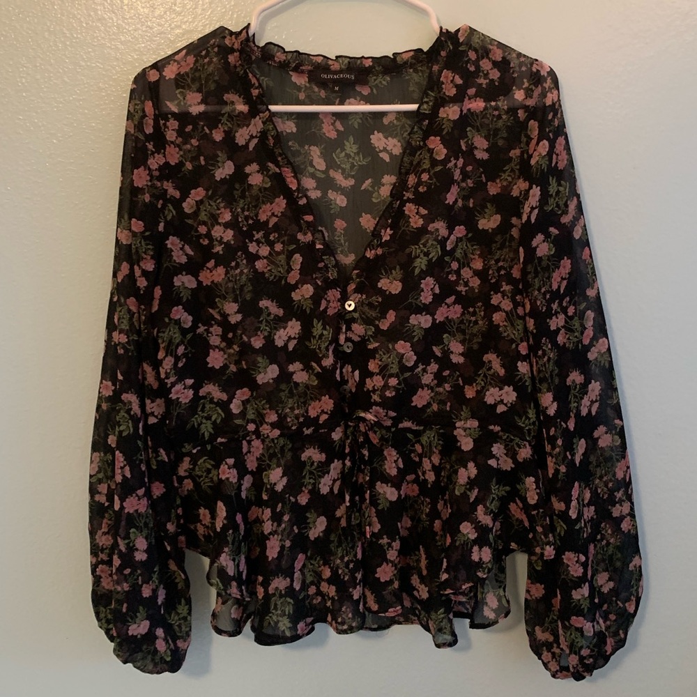 Floral Tie Blouse
